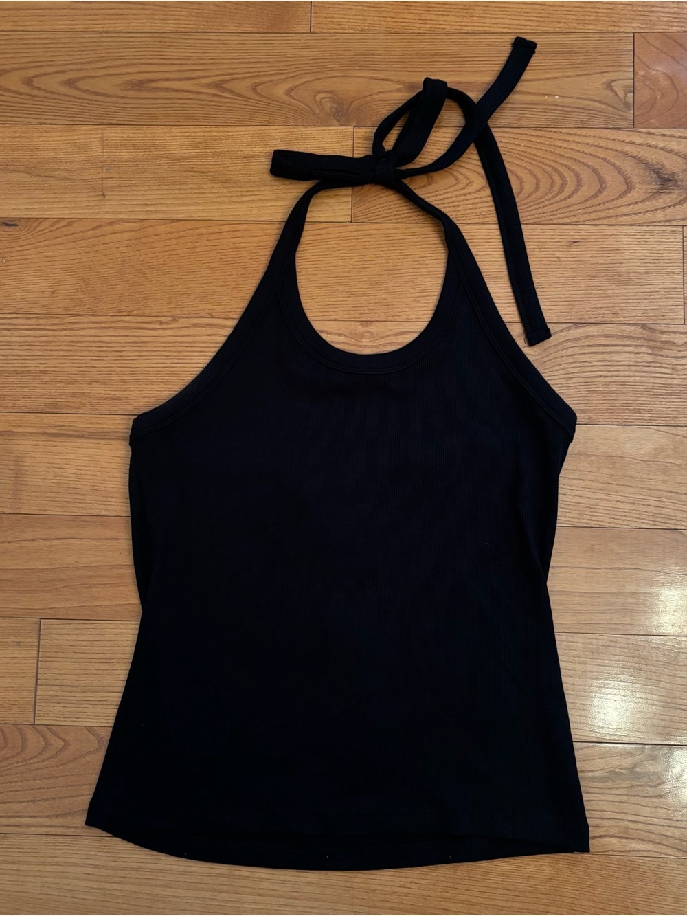 KOTN Ribbed Black Halter Tank - Picture 2 of 7